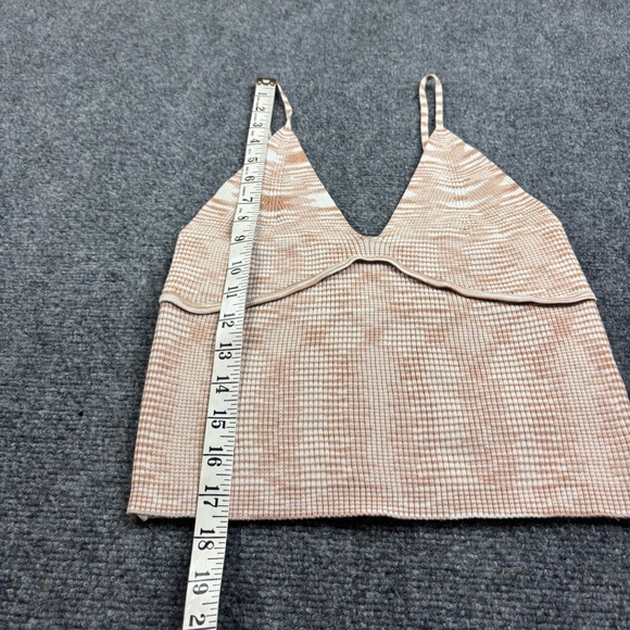 MISS LOVE Women’s Knit cami Crop Top Brown/White Knit size: Medium - Picture 3 of 7